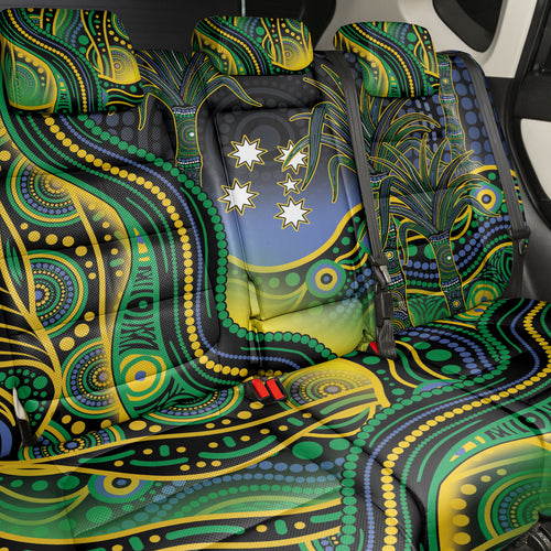 Australian South Sea Islanders National Recognition Day Back Car Seat Cover Southern Cross Aboriginal Dot Art Sugarcane