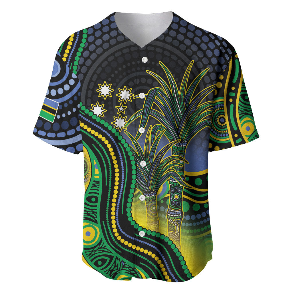 Australian South Sea Islander National Recognition Day Baseball Jersey Southern Cross Aboriginal Dot Art Sugarcane