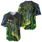 Australian South Sea Islander National Recognition Day Baseball Jersey Southern Cross Aboriginal Dot Art Sugarcane