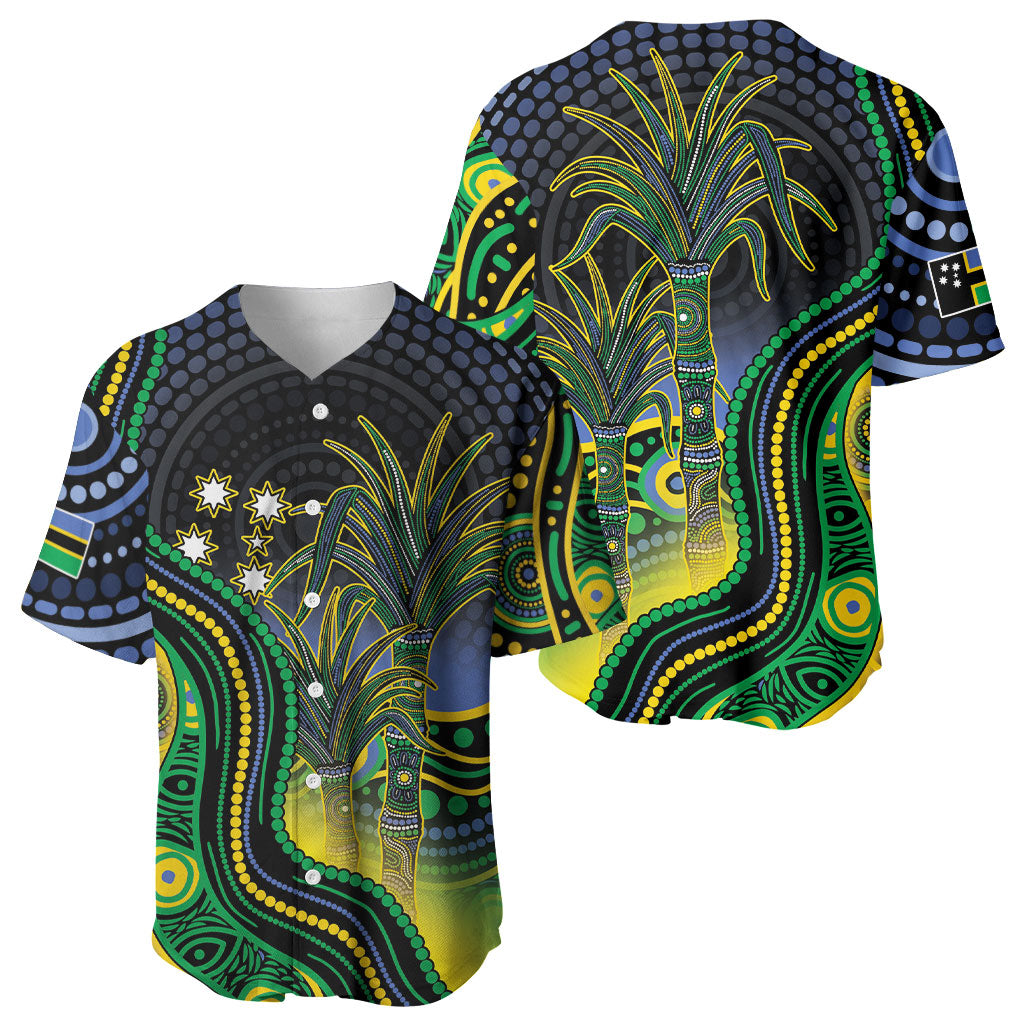 Australian South Sea Islander National Recognition Day Baseball Jersey Southern Cross Aboriginal Dot Art Sugarcane