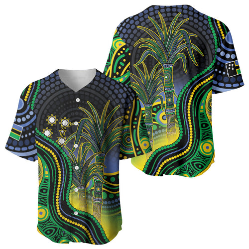 Australian South Sea Islanders National Recognition Day Baseball Jersey Southern Cross Aboriginal Dot Art Sugarcane