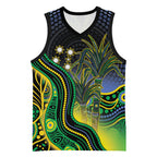 Australian South Sea Islanders National Recognition Day Basketball Jersey Southern Cross Aboriginal Dot Art Sugarcane