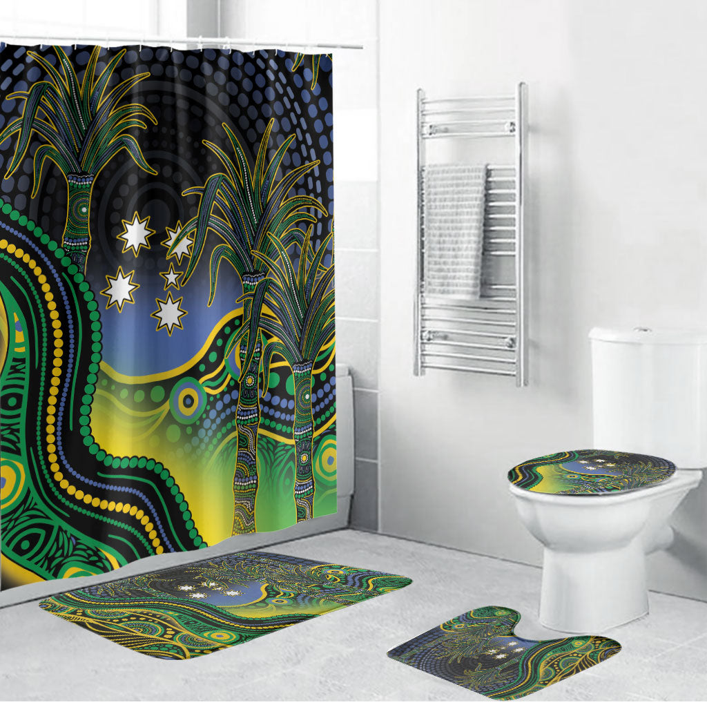 Australian South Sea Islander National Recognition Day Bathroom Set Southern Cross Aboriginal Dot Art Sugarcane