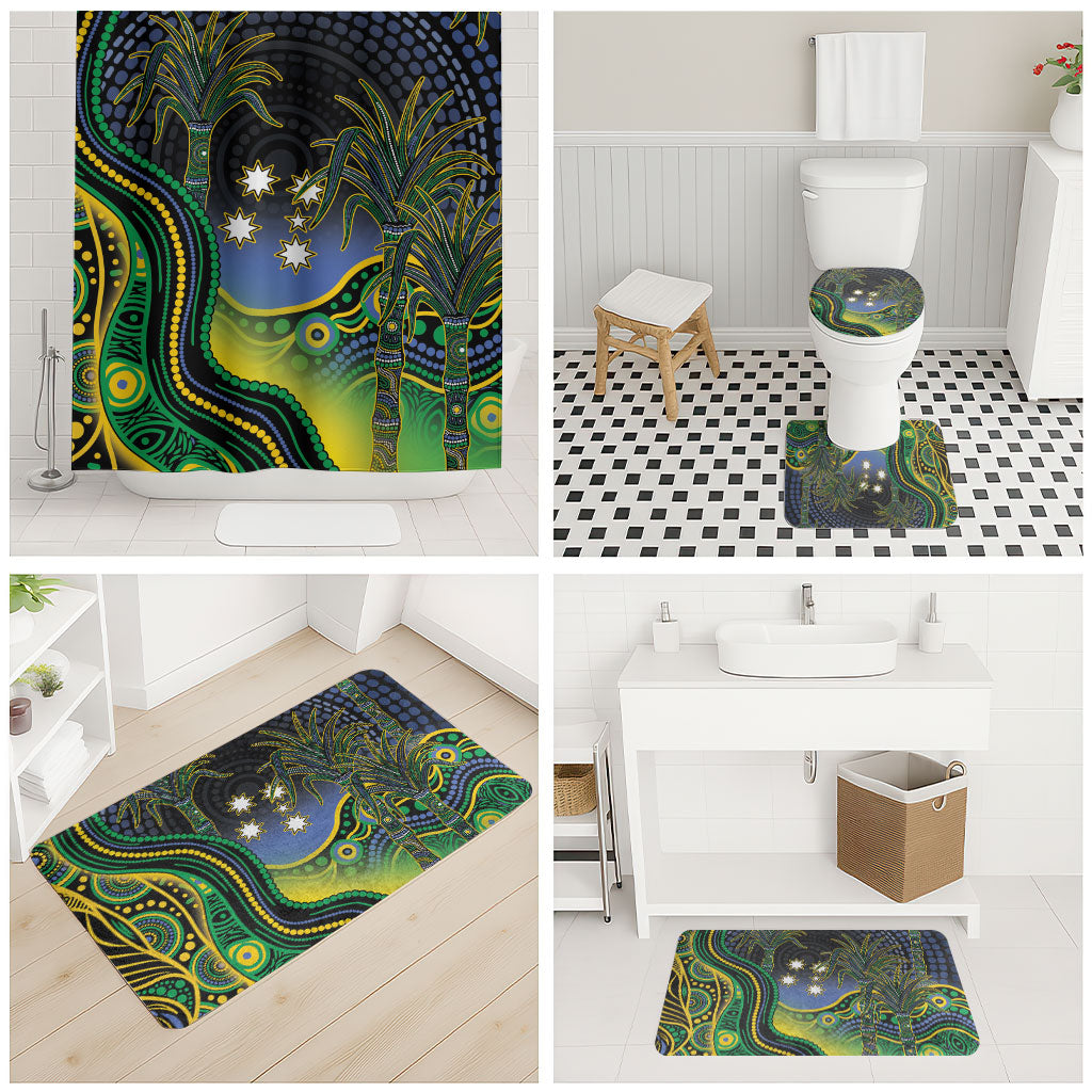 Australian South Sea Islander National Recognition Day Bathroom Set Southern Cross Aboriginal Dot Art Sugarcane