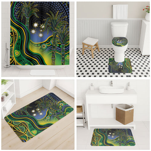 Australian South Sea Islanders National Recognition Day Bathroom Set Southern Cross Aboriginal Dot Art Sugarcane