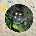 Australian South Sea Islander National Recognition Day Beach Blanket Southern Cross Aboriginal Dot Art Sugarcane