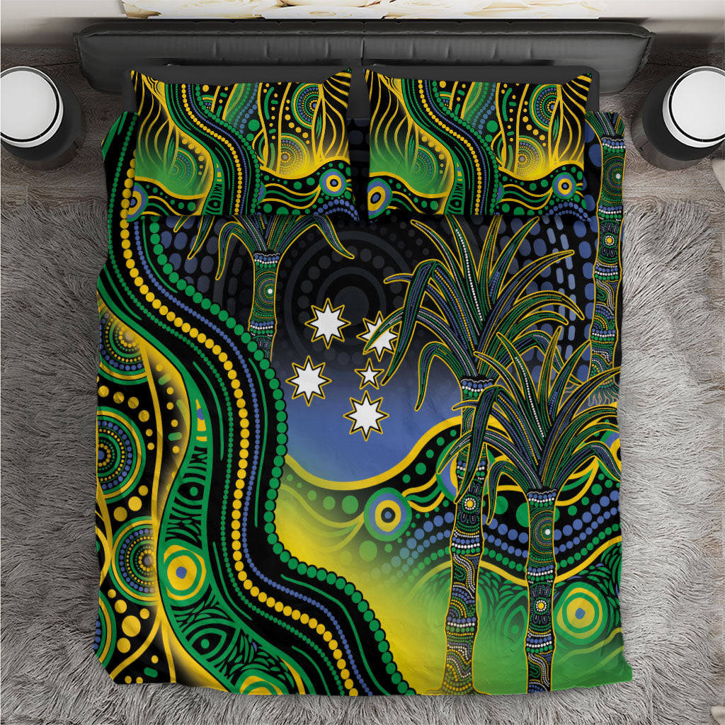 Australian South Sea Islander National Recognition Day Bedding Set Southern Cross Aboriginal Dot Art Sugarcane