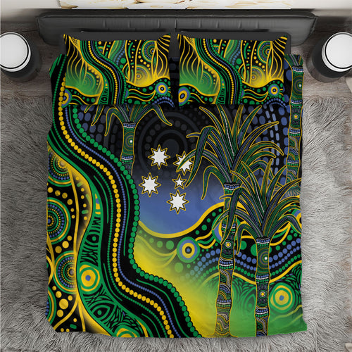 Australian South Sea Islanders National Recognition Day Bedding Set Southern Cross Aboriginal Dot Art Sugarcane