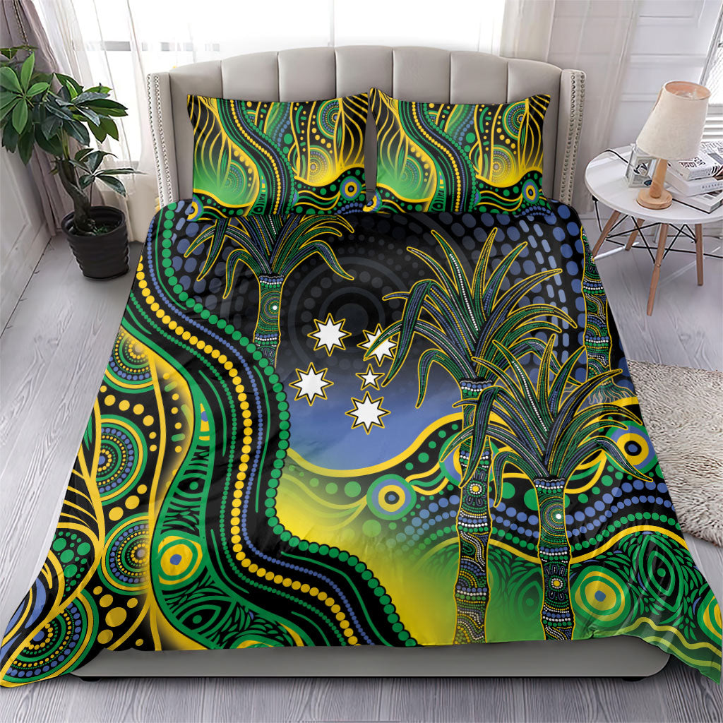 Australian South Sea Islander National Recognition Day Bedding Set Southern Cross Aboriginal Dot Art Sugarcane