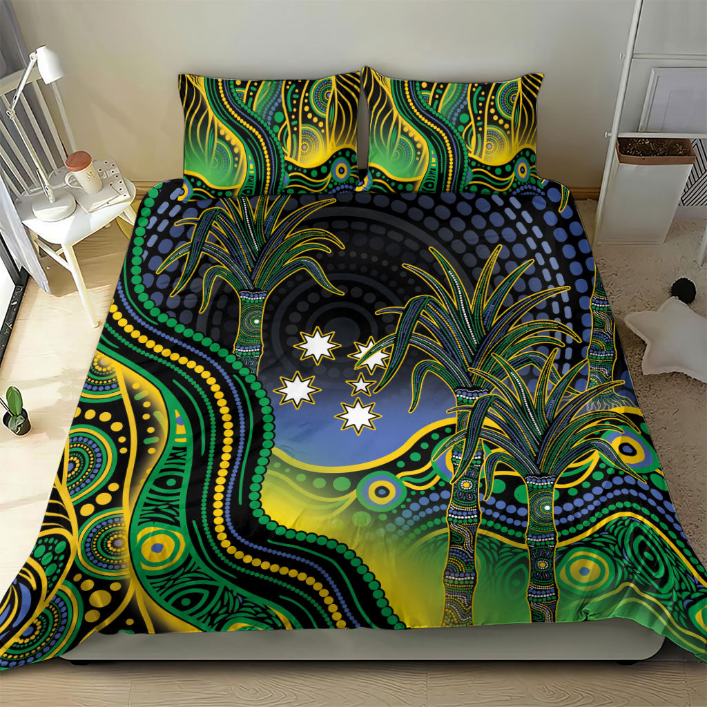 Australian South Sea Islander National Recognition Day Bedding Set Southern Cross Aboriginal Dot Art Sugarcane