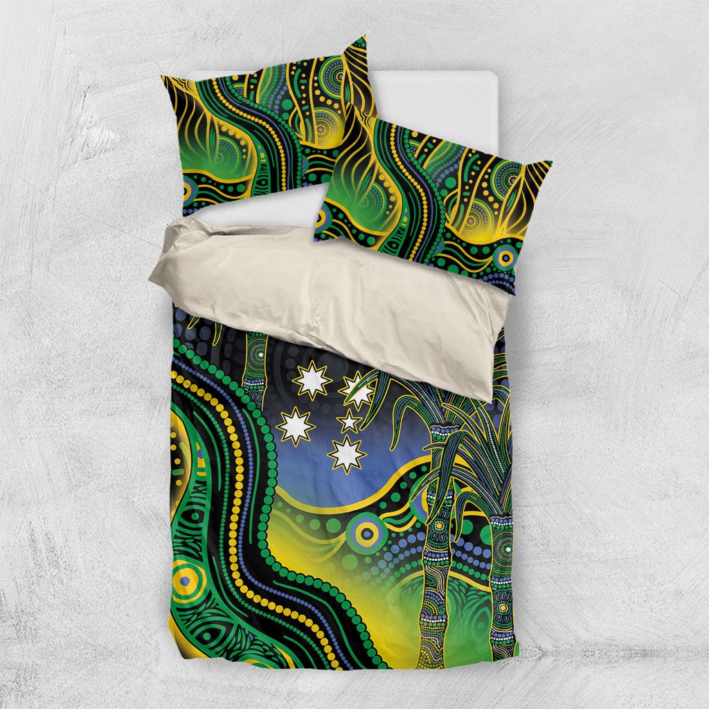 Australian South Sea Islander National Recognition Day Bedding Set Southern Cross Aboriginal Dot Art Sugarcane