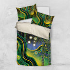 Australian South Sea Islander National Recognition Day Bedding Set Southern Cross Aboriginal Dot Art Sugarcane