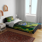 Australian South Sea Islander National Recognition Day Bedding Set Southern Cross Aboriginal Dot Art Sugarcane