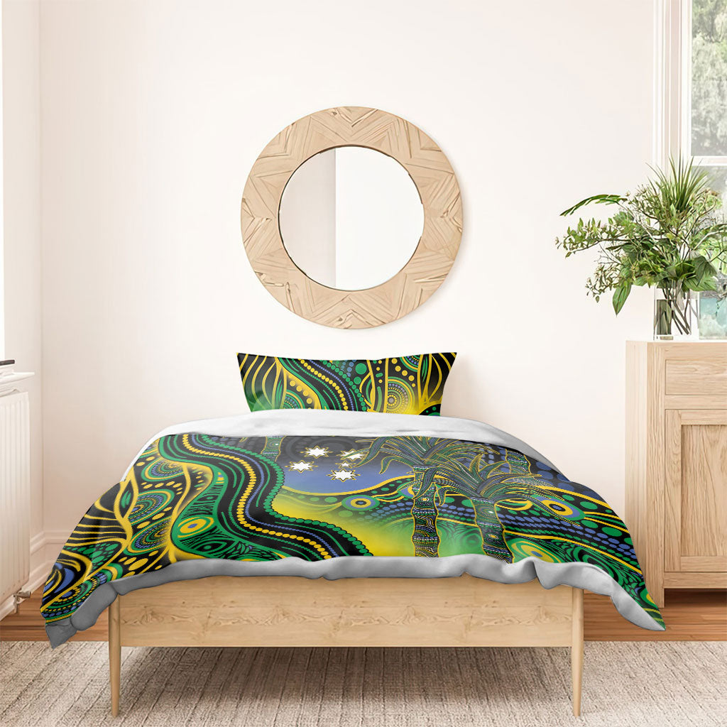 Australian South Sea Islander National Recognition Day Bedding Set Southern Cross Aboriginal Dot Art Sugarcane