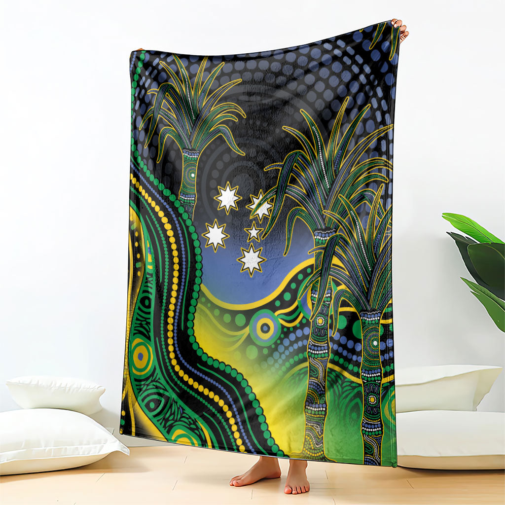Australian South Sea Islander National Recognition Day Blanket Southern Cross Aboriginal Dot Art Sugarcane