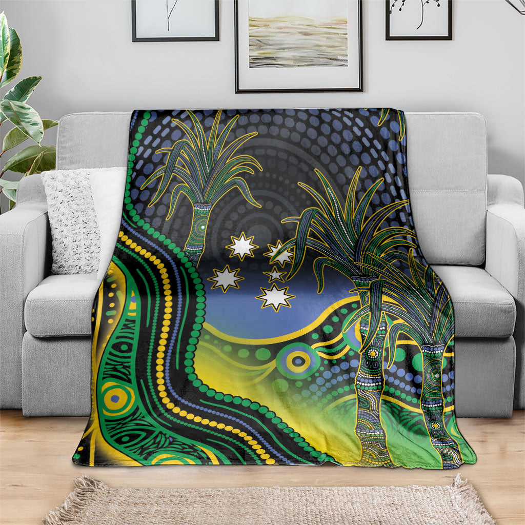 Australian South Sea Islander National Recognition Day Blanket Southern Cross Aboriginal Dot Art Sugarcane