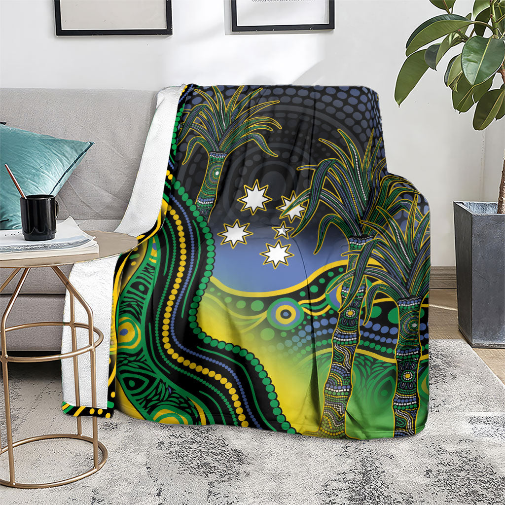 Australian South Sea Islander National Recognition Day Blanket Southern Cross Aboriginal Dot Art Sugarcane
