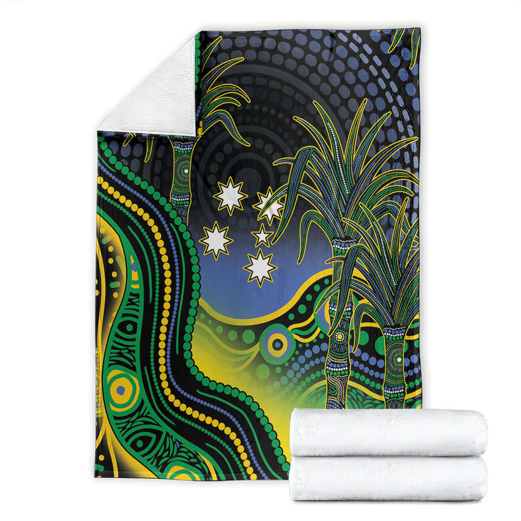 Australian South Sea Islander National Recognition Day Blanket Southern Cross Aboriginal Dot Art Sugarcane