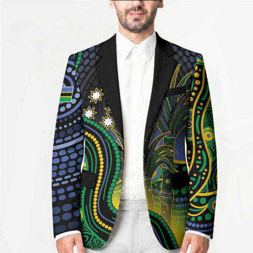 Australian South Sea Islanders National Recognition Day Blazer Southern Cross Aboriginal Dot Art Sugarcane