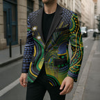 Australian South Sea Islander National Recognition Day Blazer Southern Cross Aboriginal Dot Art Sugarcane