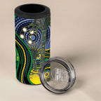 Australian South Sea Islanders National Recognition Day 4 in 1 Can Cooler Tumbler Southern Cross Aboriginal Dot Art Sugarcane