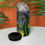 Australian South Sea Islanders National Recognition Day 4 in 1 Can Cooler Tumbler Southern Cross Aboriginal Dot Art Sugarcane