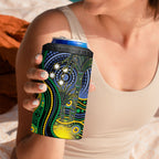 Australian South Sea Islanders National Recognition Day 4 in 1 Can Cooler Tumbler Southern Cross Aboriginal Dot Art Sugarcane