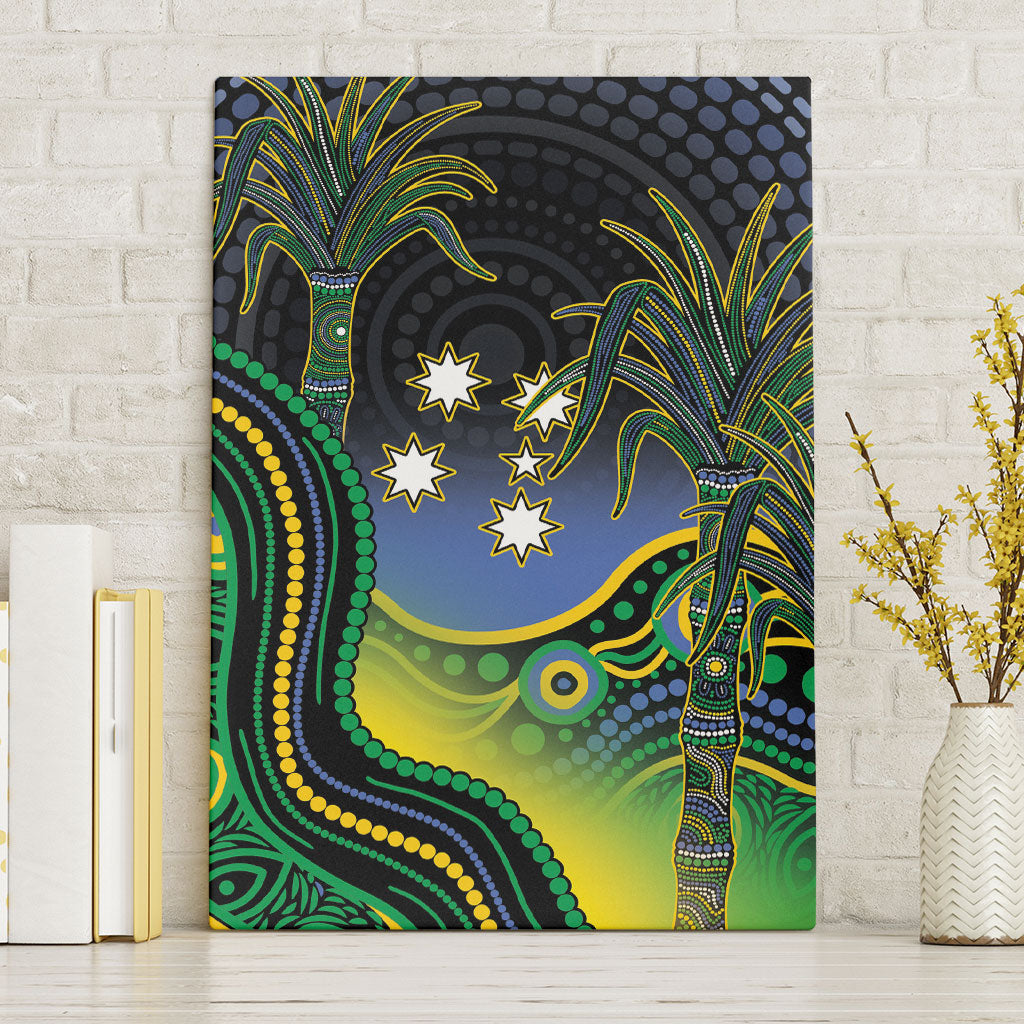 Australian South Sea Islanders National Recognition Day Canvas Wall Art Southern Cross Aboriginal Dot Art Sugarcane