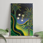 Australian South Sea Islanders National Recognition Day Canvas Wall Art Southern Cross Aboriginal Dot Art Sugarcane