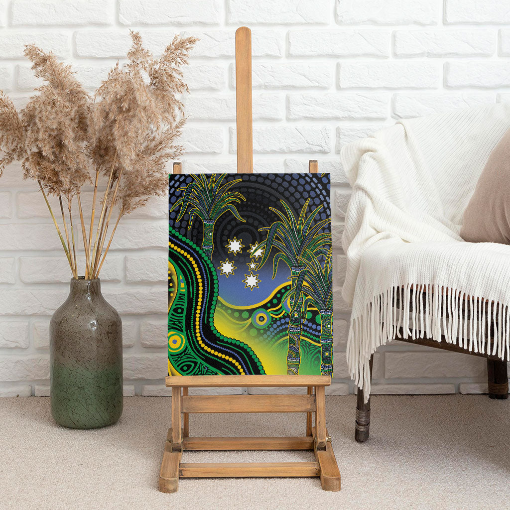 Australian South Sea Islanders National Recognition Day Canvas Wall Art Southern Cross Aboriginal Dot Art Sugarcane