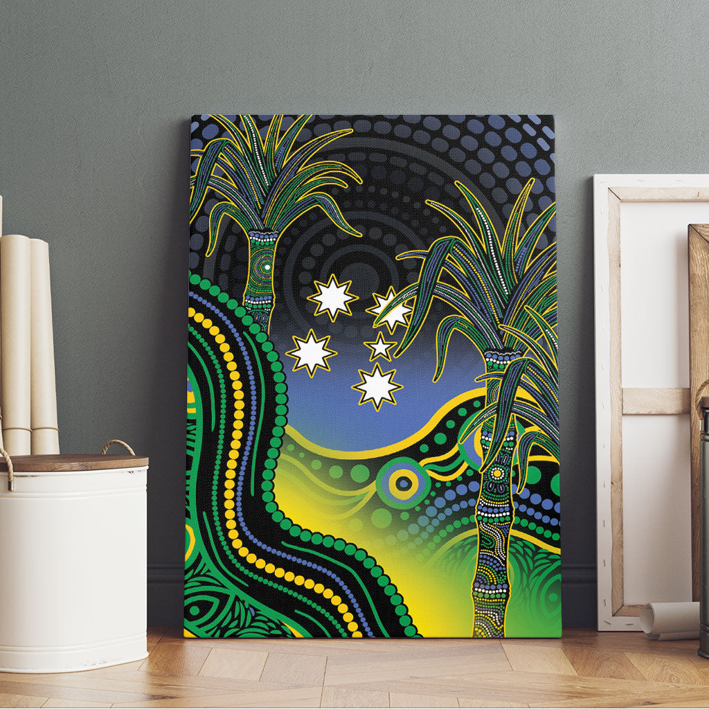 Australian South Sea Islanders National Recognition Day Canvas Wall Art Southern Cross Aboriginal Dot Art Sugarcane