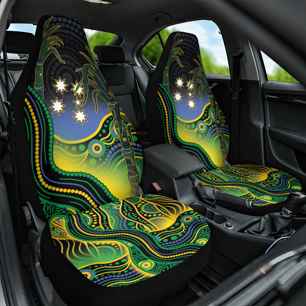 Australian South Sea Islander National Recognition Day Car Seat Cover Southern Cross Aboriginal Dot Art Sugarcane