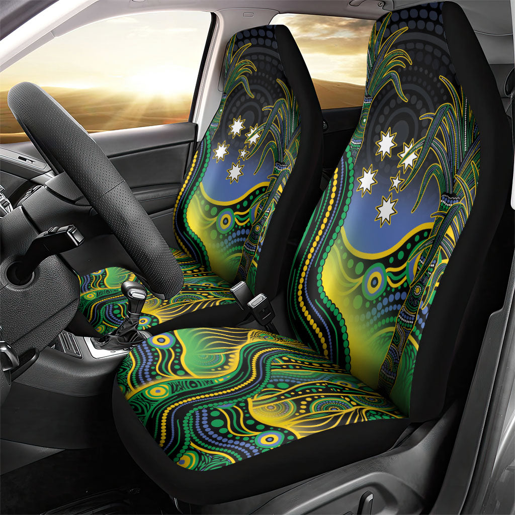 Australian South Sea Islander National Recognition Day Car Seat Cover Southern Cross Aboriginal Dot Art Sugarcane