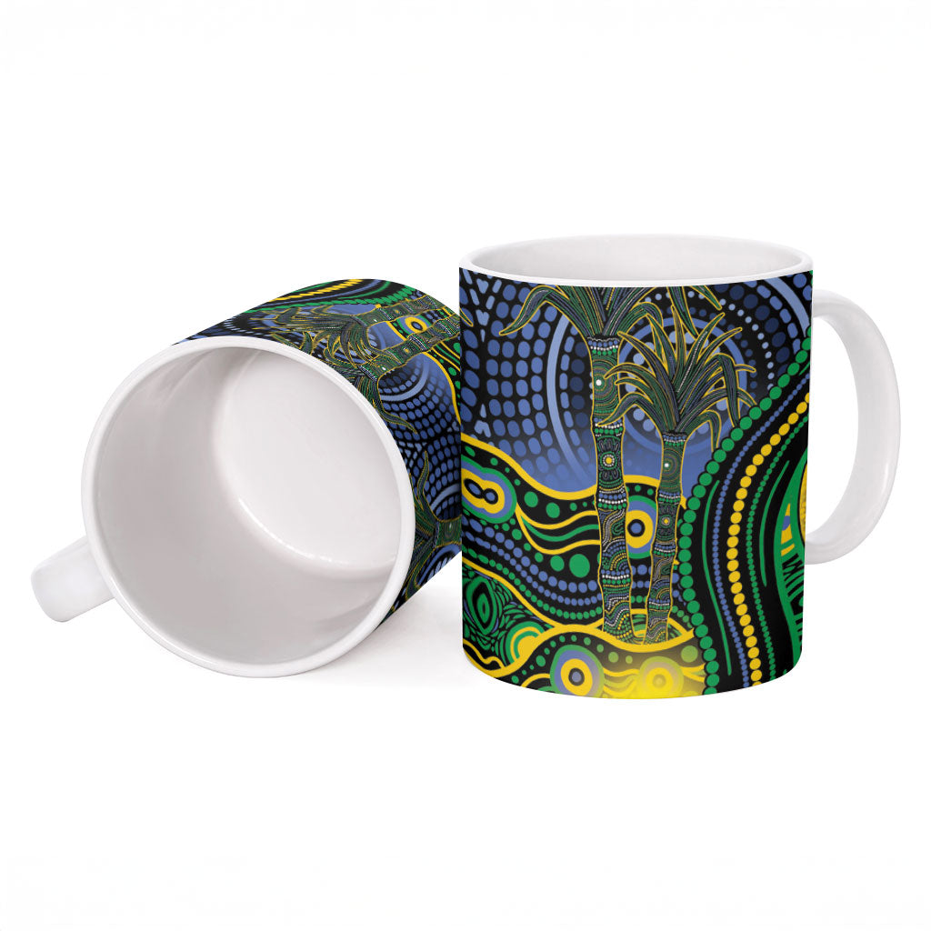 Australian South Sea Islander National Recognition Day Ceramic Mug Southern Cross Aboriginal Dot Art Sugarcane