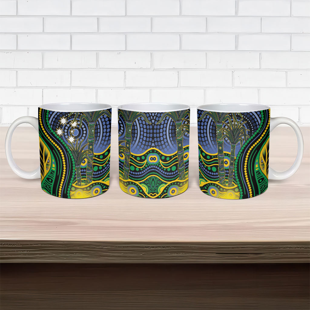 Australian South Sea Islander National Recognition Day Ceramic Mug Southern Cross Aboriginal Dot Art Sugarcane