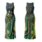 Australian South Sea Islanders National Recognition Day Couples Matching Tank Maxi Dress and Long Sleeve Button Shirt Southern Cross Aboriginal Dot Art Sugarcane