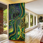 Australian South Sea Islander National Recognition Day Door Cover Southern Cross Aboriginal Dot Art Sugarcane