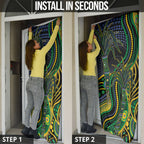 Australian South Sea Islander National Recognition Day Door Cover Southern Cross Aboriginal Dot Art Sugarcane