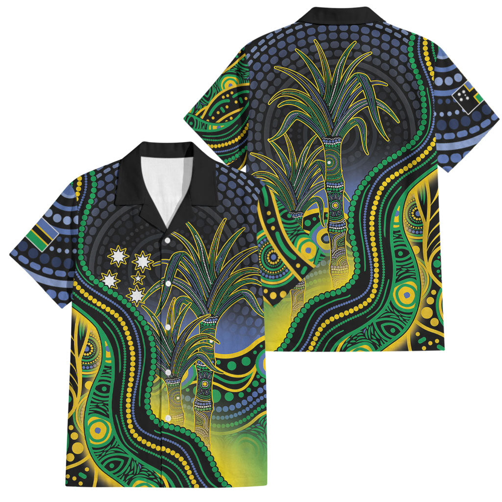 Australian South Sea Islander National Recognition Day Family Matching Off Shoulder Maxi Dress and Hawaiian Shirt Southern Cross Aboriginal Dot Art Sugarcane