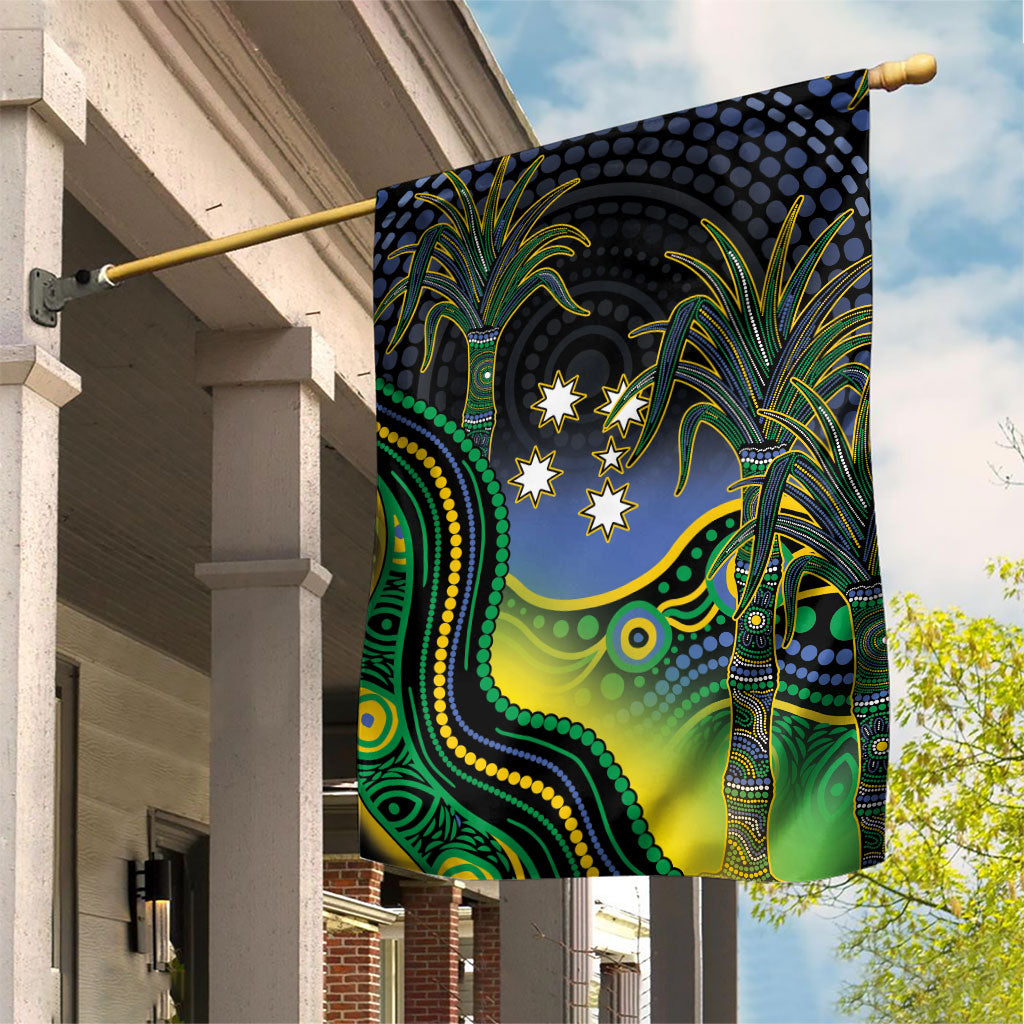 Australian South Sea Islander National Recognition Day Garden Flag Southern Cross Aboriginal Dot Art Sugarcane