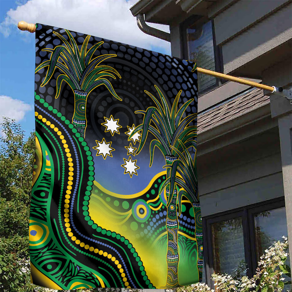 Australian South Sea Islander National Recognition Day Garden Flag Southern Cross Aboriginal Dot Art Sugarcane