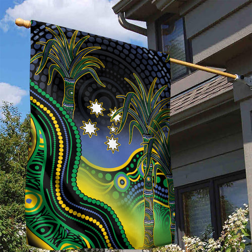 Australian South Sea Islanders National Recognition Day Garden Flag Southern Cross Aboriginal Dot Art Sugarcane