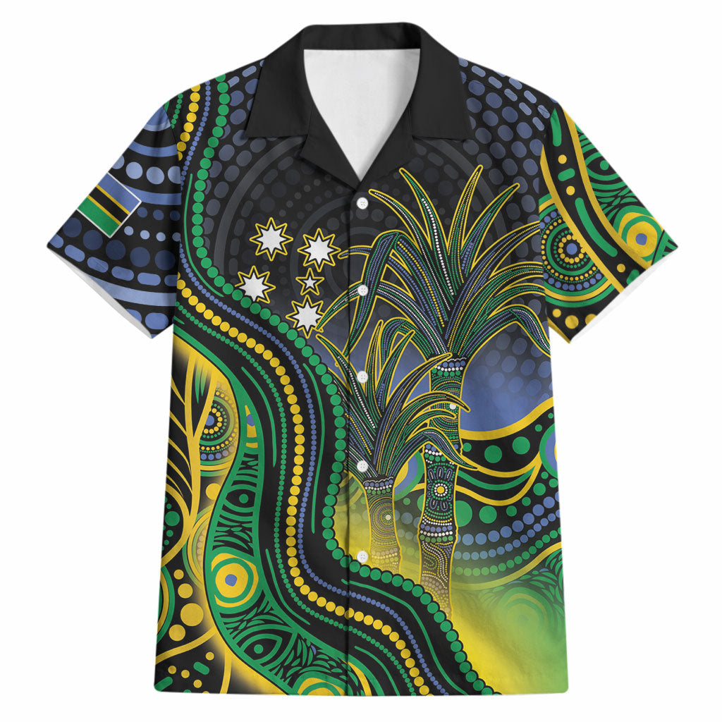 Australian South Sea Islander National Recognition Day Hawaiian Shirt Southern Cross Aboriginal Dot Art Sugarcane