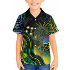Australian South Sea Islander National Recognition Day Hawaiian Shirt Southern Cross Aboriginal Dot Art Sugarcane