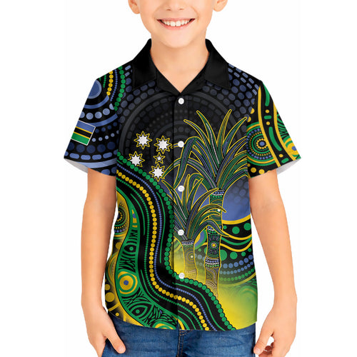 Australian South Sea Islander National Recognition Day Hawaiian Shirt Southern Cross Aboriginal Dot Art Sugarcane