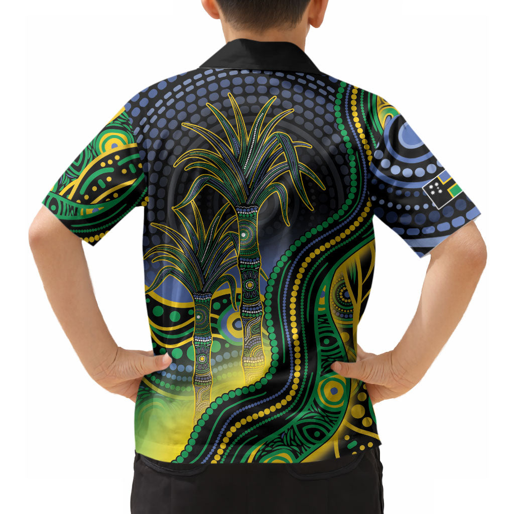Australian South Sea Islander National Recognition Day Hawaiian Shirt Southern Cross Aboriginal Dot Art Sugarcane