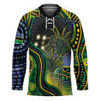 Australian South Sea Islander National Recognition Day Hockey Jersey Southern Cross Aboriginal Dot Art Sugarcane