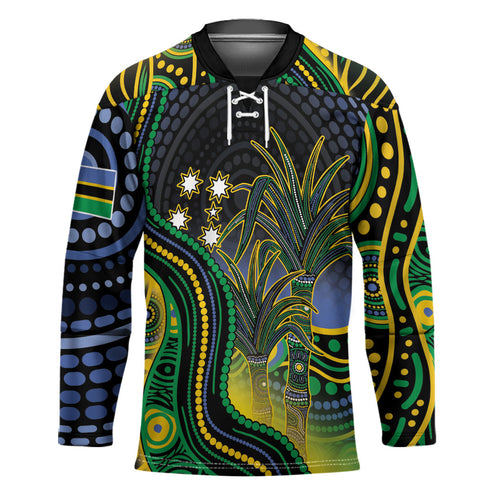Australian South Sea Islanders National Recognition Day Hockey Jersey Southern Cross Aboriginal Dot Art Sugarcane