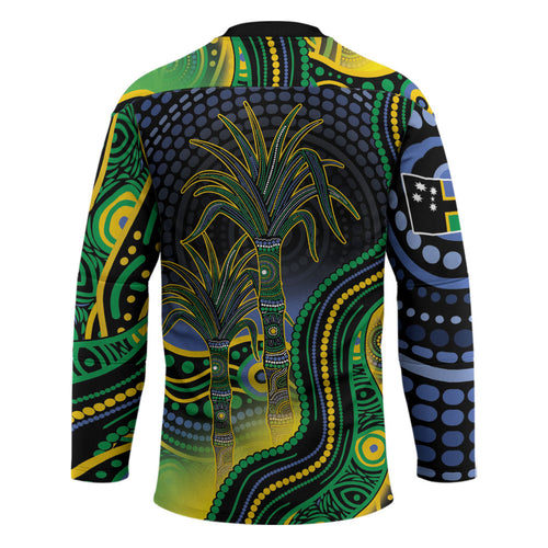 Australian South Sea Islanders National Recognition Day Hockey Jersey Southern Cross Aboriginal Dot Art Sugarcane