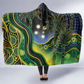Australian South Sea Islander National Recognition Day Hooded Blanket Southern Cross Aboriginal Dot Art Sugarcane
